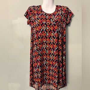 LuLaRoe multi-colored vibrant pullover T-shirt dress Size 12